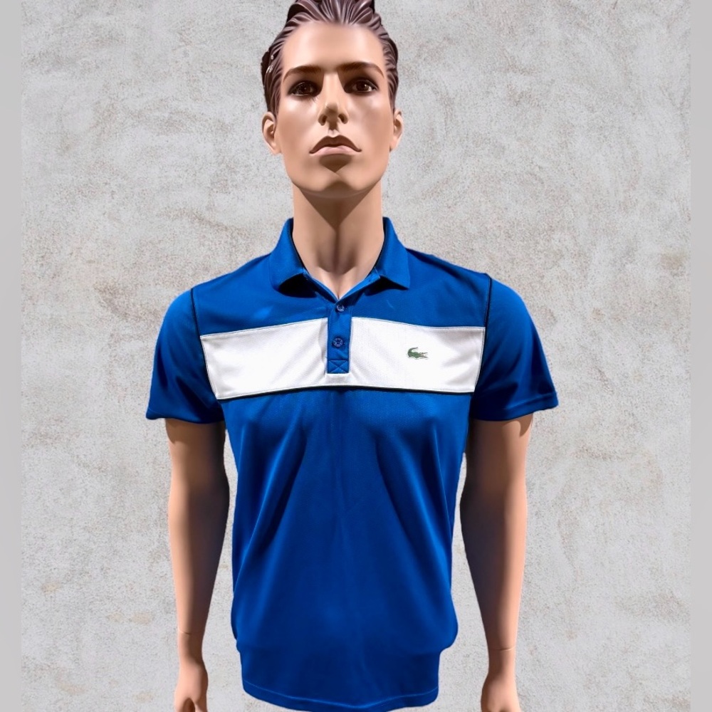 Lacoste sport Men’s polo short sleeve shirt, size Small-3, color Royal.